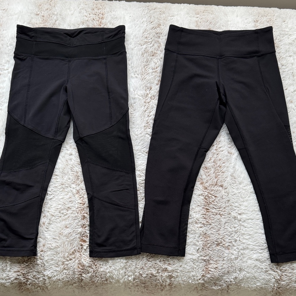 Lululemon Sexy cropped Capri leggings. Two pairs, size 4.